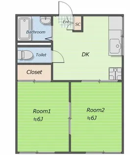 中佐津間ハイツ【202号室号室】の間取り
