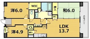 白井ロジュマン【7階】の間取り
