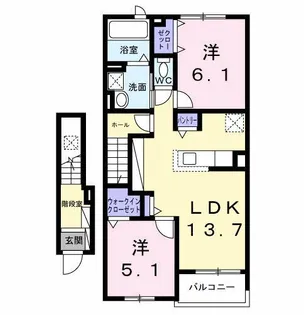 レスポワール B【204号室】の間取り
