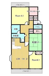 ラ・アトレ松戸 分譲賃貸【201号室】の間取り