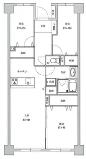 東大島ファミールハイツ1号棟【9階】の間取り