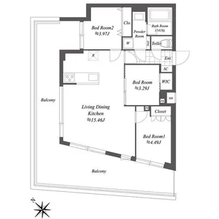 オープンブルーム渋谷本町【5階】の間取り