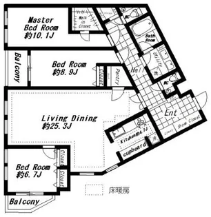 ビバリーホームズ広尾【401号室】の間取り