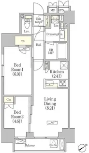 パークヴィラ恵比寿【12階】の間取り