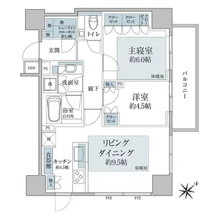 パークコート赤坂桜坂【11階】の間取り