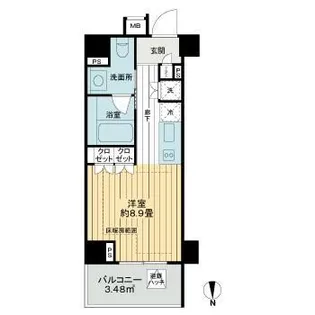 レジデンシャルステート白金【7階】の間取り