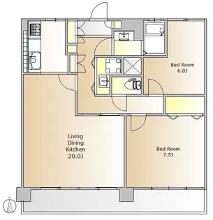 高輪ハイツ【2階】の間取り