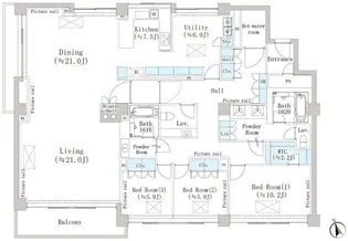 マリックス島津山【3階】の間取り