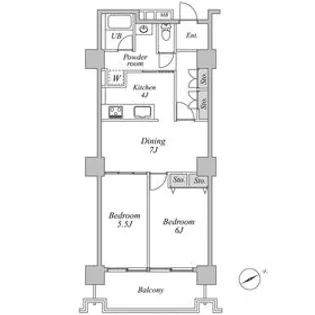 六本木ビュータワー【5階】の間取り