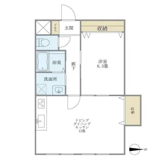グランドール梶山【1階】の間取り