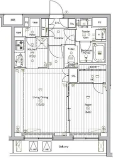 THE PREMIUM CUBE G 大崎【4階】の間取り
