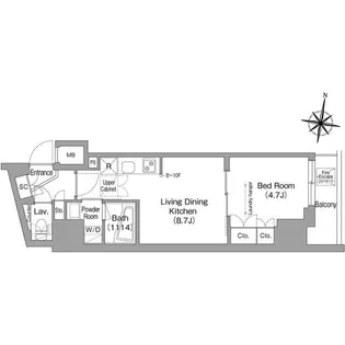 コンフォリア南品川【7階】の間取り