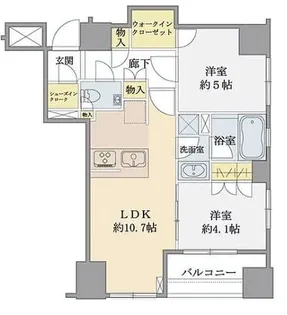リビオ日本橋浜町パークフィール【6階】の間取り