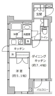 エスコートノヴェル白金高輪【2階】の間取り