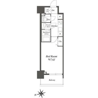 プレサンスブルーム浅草North【7階】の間取り