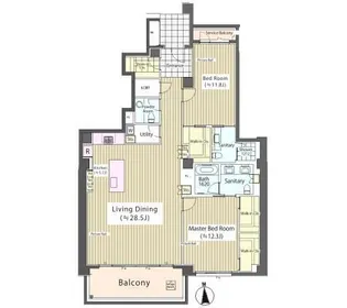 ガーデン高輪【1階】の間取り