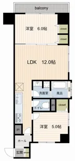 ハイツ魚籃坂【7階】の間取り