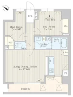 カームテラス神泉【9階】の間取り