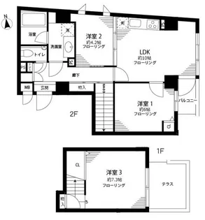 クレア白金高輪【2階】の間取り