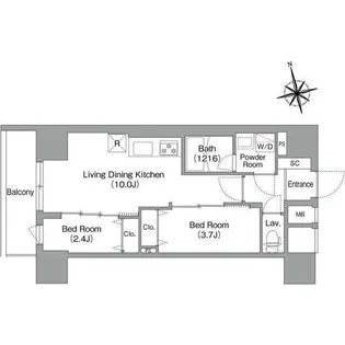 コンフォリア リヴ南砂町EAST【9階】の間取り