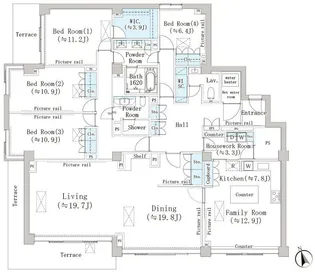 マリックス島津山【1階】の間取り