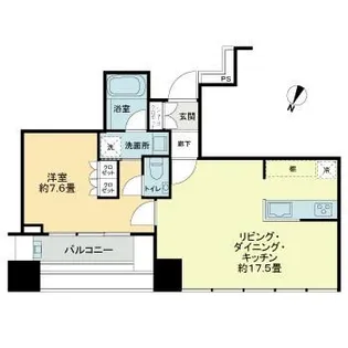 プレミストタワー白金高輪【19階】の間取り