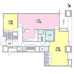 愛宕ビューアパートメント【15階】の間取り