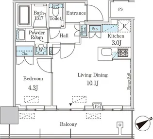 JP noie 蔵前【22階】の間取り