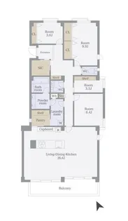 島津山岩波ハイツ【2階】の間取り