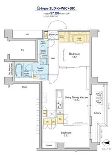 プラウドフラット品川大井町【4階】の間取り