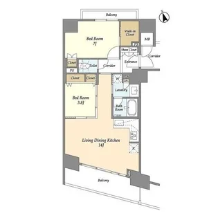 コンフォリア芝浦バウハウス【7階】の間取り