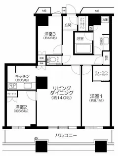 芝浦アイランドグローヴタワー【26階】の間取り