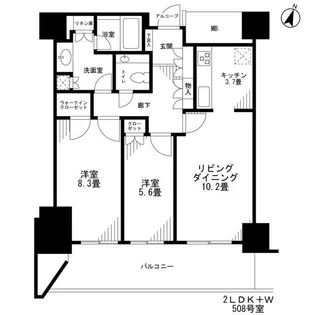 カテリーナ三田タワースイート ウエストアーク【5階】の間取り