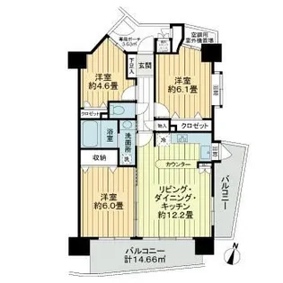 ライオンズステージ麻布【7階】の間取り