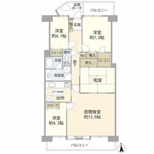 ツインシティ東砂アネックス【11階】の間取り