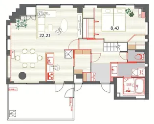 リバーテラス浅草【9階】の間取り