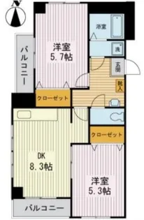 グリーンパーク住吉【6階】の間取り