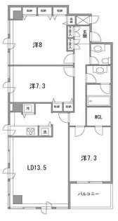虎ノ門マリンガーデン【15階】の間取り