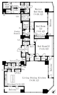 MFPR目黒タワー【25階】の間取り