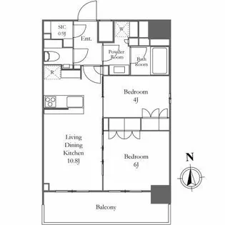 ザ・パークワンズ芝公園【9階】の間取り