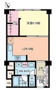 ヴィラ赤坂【6階】の間取り