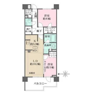 ザ・パークハウス駒沢レジデンス【2階】の間取り