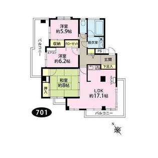 シティーコープ平沼【7階】の間取り