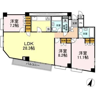 六本木コート【4階】の間取り