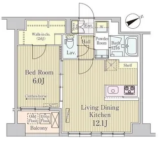 京橋レジデンス【10階】の間取り