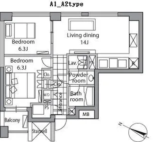 レジディアタワー乃木坂【18階】の間取り