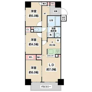 セザールスカイタワー銀座東【7階】の間取り