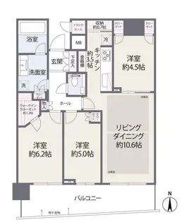 パークタワー晴海【26階】の間取り