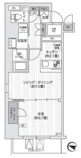 Primal Gotanda【9階】の間取り