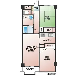 ウエルス都立大【3階】の間取り